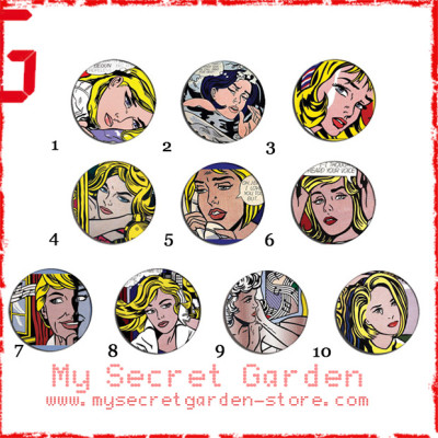Roy Lichtenstein - Pop Art Pinback Button Badge Set 1a or 1b ( or Hair Ties / 4.4 cm Badge / Magnet / Keychain Set ) Roy Lichtenstein - Pop Art Pinback Button Badge Set 1a or 1b ( or Hair Ties / 4.4 cm Badge / Magnet / Keychain Set )
